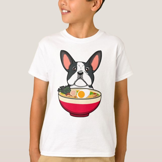 Fransk Bulldog och Ramen T Shirt (Framsida)