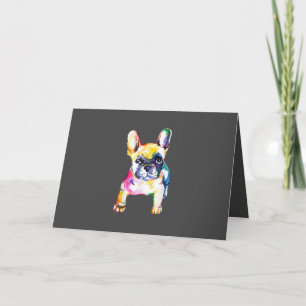 Fransk Bulldog Original Akvarell Teckning Present Helgkort