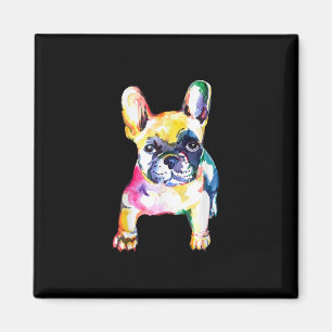 Fransk Bulldog Original Watercolor Teckning Gift Magnet
