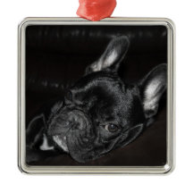 Fransk Bulldog Ornament Metall Anpassningsbar