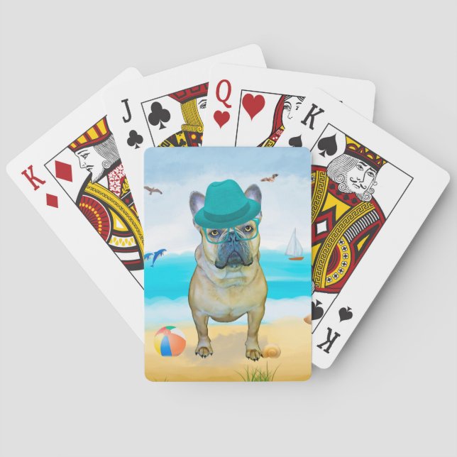 Fransk Bulldog på Beach Casinokort (Baksidan)