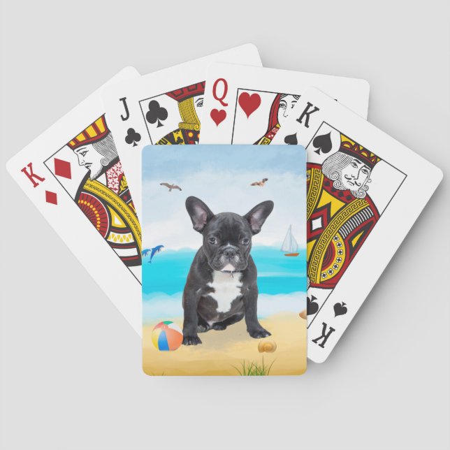 Fransk Bulldog på Beach Casinokort (Baksidan)