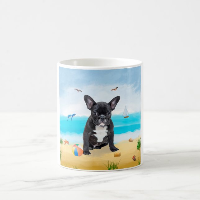 Fransk Bulldog på Beach Kaffemugg (Center)
