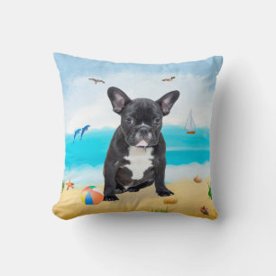 Fransk Bulldog på Beach Kudde