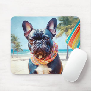 Fransk Bulldog på Beach, sommargåva till hund älsk Musmatta