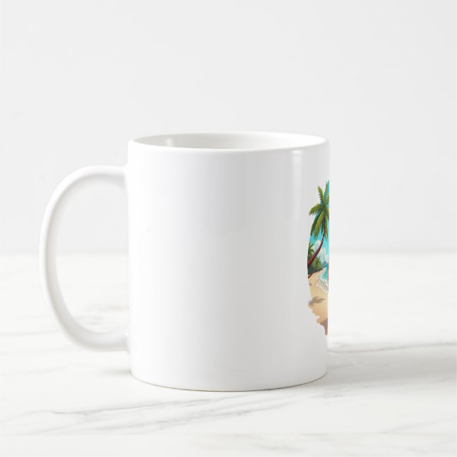 Fransk Bulldog på en Beach Kaffemugg (Vänster)