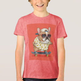 Fransk Bulldog på en Skateboard, av Natasha Us T Shirt