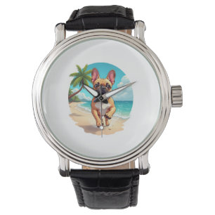 Fransk Bulldog på en strand Armbandsur