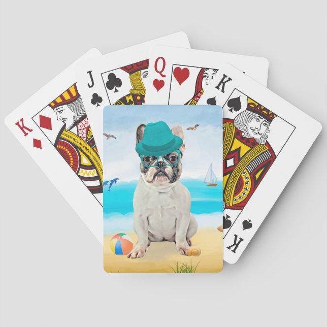 Fransk Bulldog på Strand Casinokort (Baksidan)