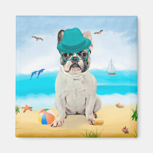 Fransk Bulldog på Strand Magnet