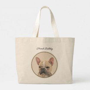 Fransk Bulldog Painting Fawn Cute Original Hund Ar Jumbo Tygkasse