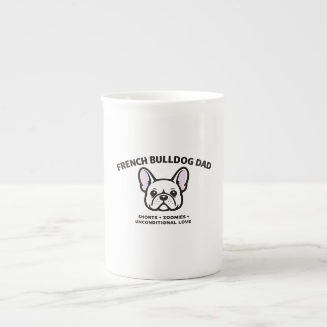 Fransk Bulldog Papa  Benporslin Mugg (Framsidan)