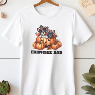 Fransk Bulldog Papa Halloween Pumpalekar T Shirt