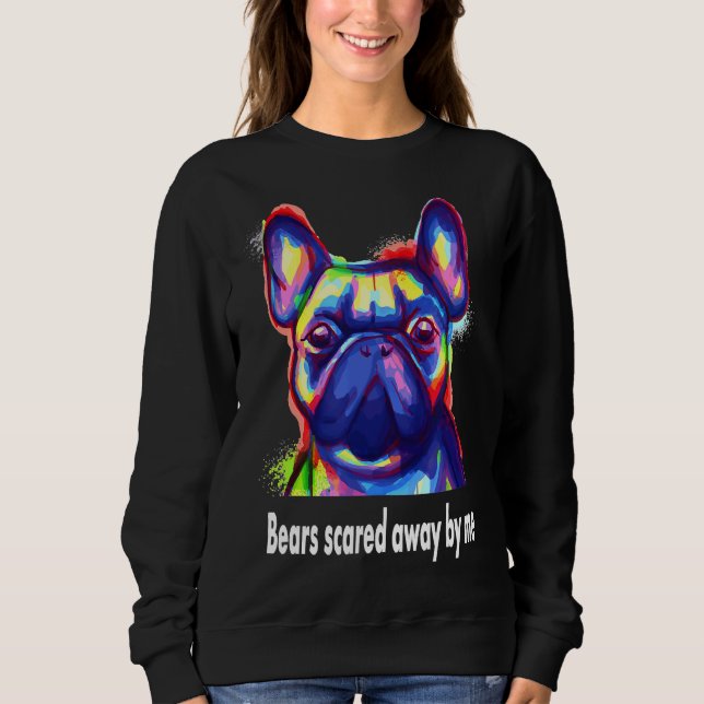 Fransk Bulldog Pappa Colorful Hundar T Shirt (Framsida)