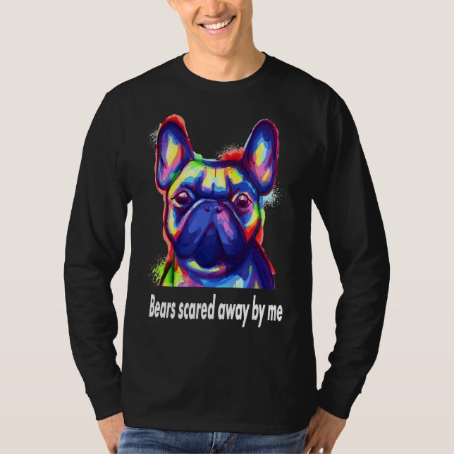 Fransk Bulldog Pappa Colorful Hundar T Shirt (Framsida)