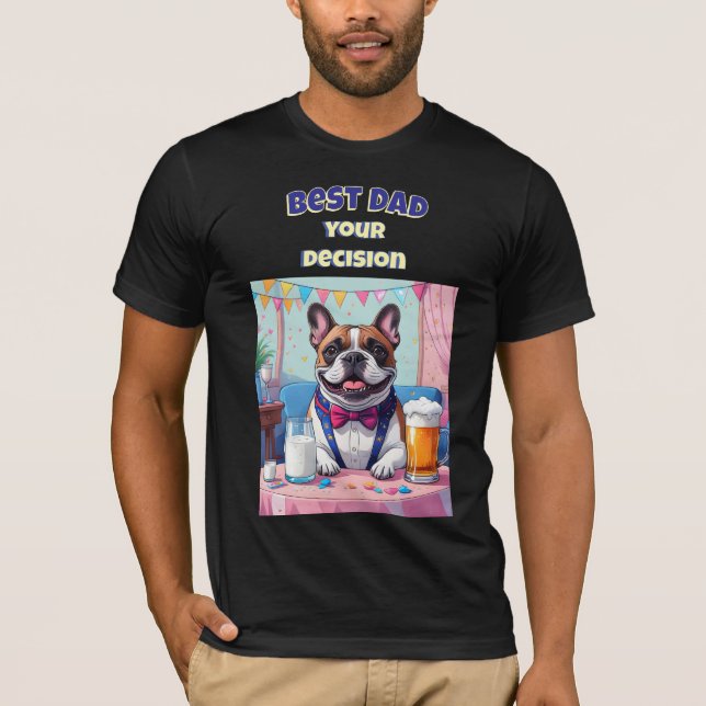 Fransk Bulldog Pappa Fars Dag T Shirt (Framsida)