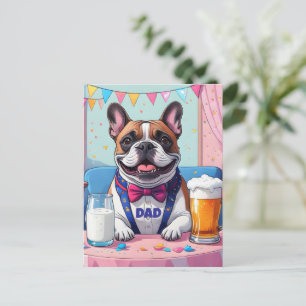 Fransk Bulldog Pappa Fars Dag Vykort
