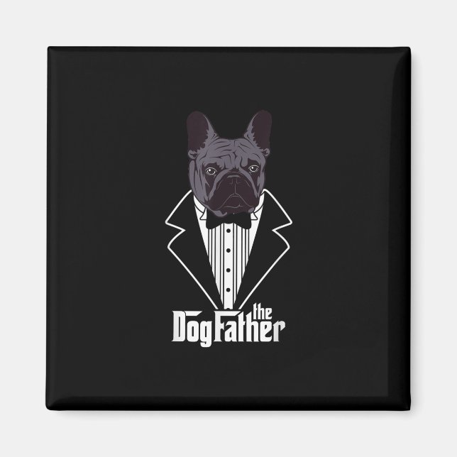 Fransk Bulldog Pappa Frenchie Pappa Gift Magnet (Framsidan)