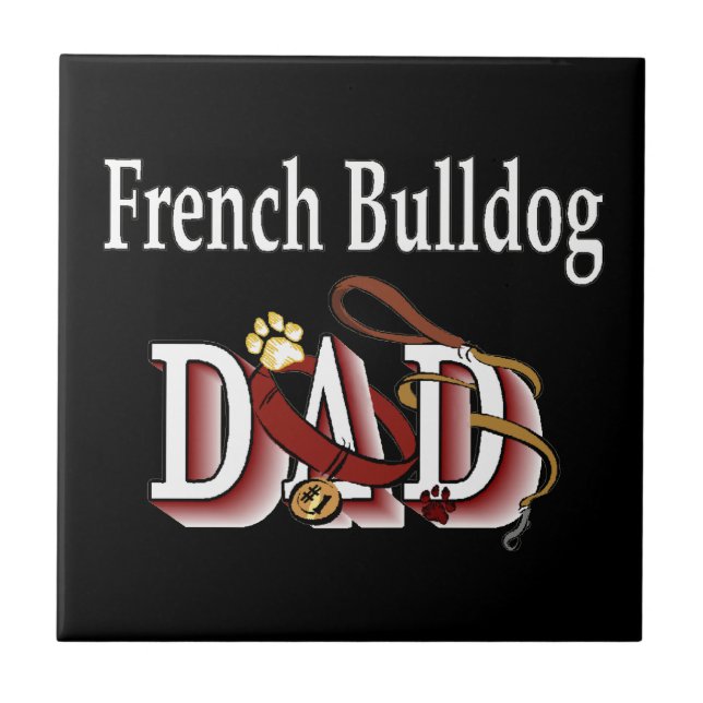 Fransk Bulldog Pappa Kakelplatta (Framsidan)