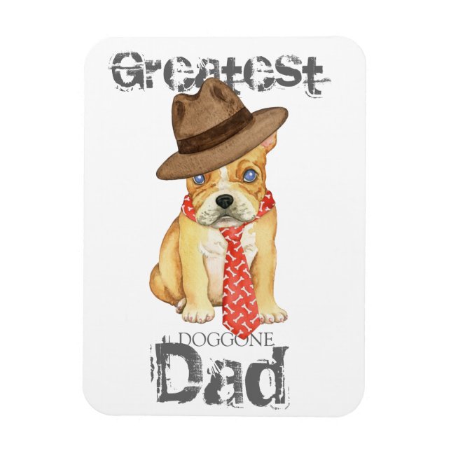 Fransk Bulldog Pappa Magnet (Vertikal)