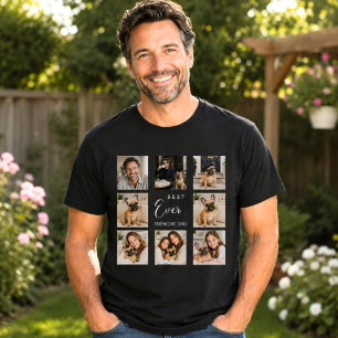 Fransk Bulldog pappa pappa fotokollage svart T Shirt