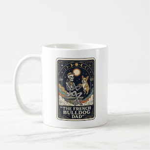 Fransk Bulldog Pappa Vintage Skelett Tarot Tröja_1 Kaffemugg