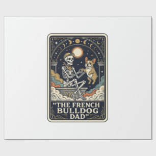 Fransk Bulldog Pappa Vintage Skelett Tarot Tröja_1 Presentpapper