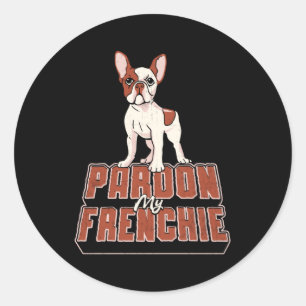 Fransk Bulldog Pardon My Frenchie Vintage Funny Runt Klistermärke
