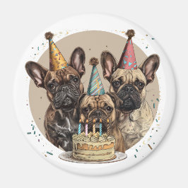 Fransk Bulldog Party Hats Magnet