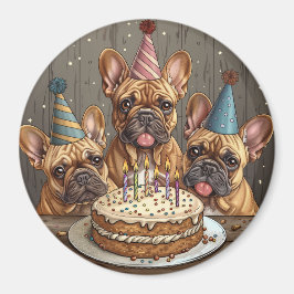 Fransk Bulldog Party Hats Magnet