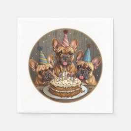 Fransk Bulldog Party Hats Pappersservett