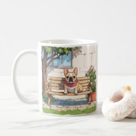 Fransk Bulldog Pastel med blommor Kaffemugg