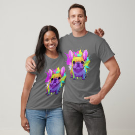 Fransk Bulldog Pastel Stänk Färg T Shirt