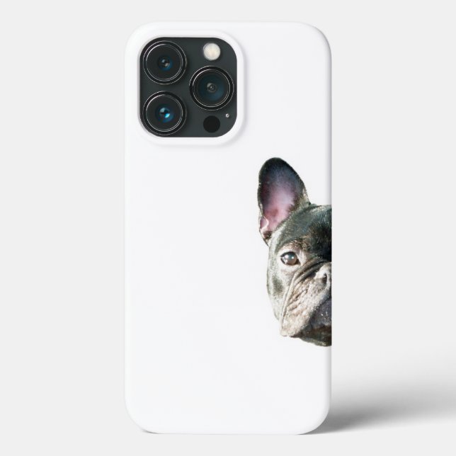 Fransk Bulldog 'peeking' cell phone case (Baksida)