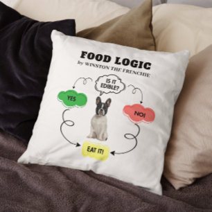 Fransk Bulldog Personlig Food Logic FlowChart Kudde