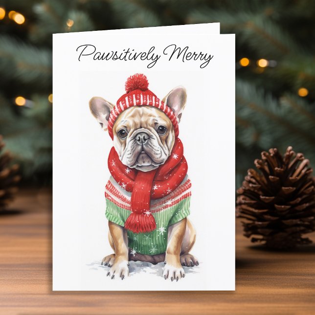 Fransk Bulldog Personlig Hund älskare jul Helgkort (Skapare uppladdad)