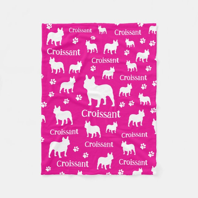 Fransk Bulldog Personlig Hund Blanket Frenchie Fleecefilt (Framsidan)