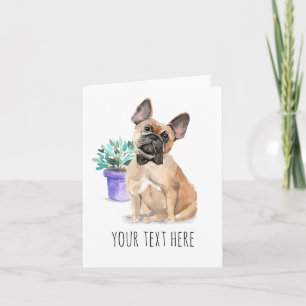 Fransk Bulldog Personlig Text Grattiskort Kort