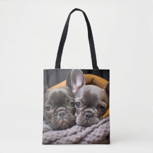 Fransk Bulldog Pet Animal Beauty Warm Cuddle Peace Tygkasse