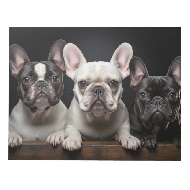 Fransk Bulldog Pet Animal Porträtt Nature Beauty Anteckningsblock (Framsida)