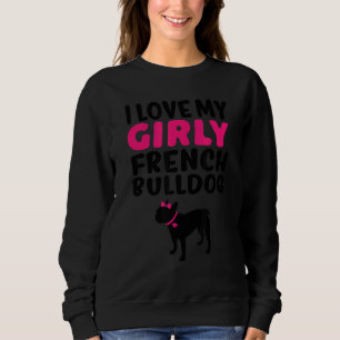 Fransk Bulldog Pet Girl Girly Hund Gender Reveal C T Shirt