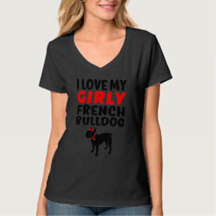 Fransk Bulldog Pet Girl Girly Hund Gender Reveal C T Shirt