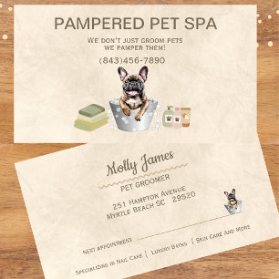 Fransk Bulldog Pet Groomer Möte Visitkort
