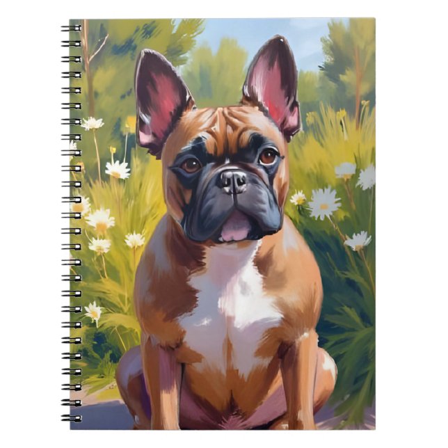 Fransk Bulldog Pet Painting Hund Art Anteckningsbok (Framsidan)