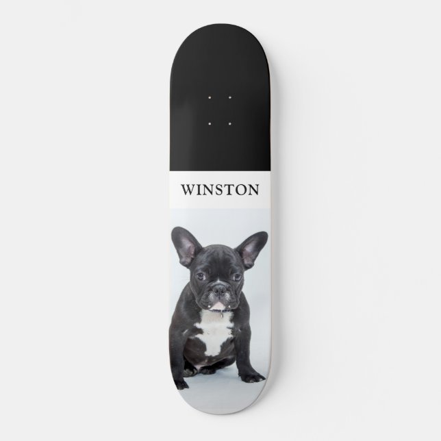 Fransk Bulldog Pet Photo Mini Skateboard Bräda 18,5 Cm (Framsida)