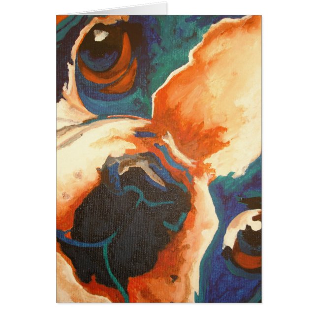 Fransk Bulldog Pet Porträtt Hälsningskort (Framsidan)