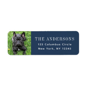Fransk Bulldog Photo Black Return-adressetikett Returadress Etikett