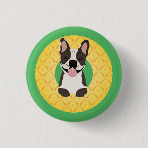 Fransk Bulldog Pineapple Frukt Knapp