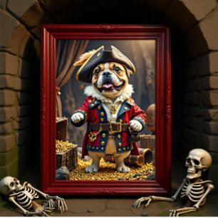 Fransk Bulldog Pirat Bold Kapten Poster