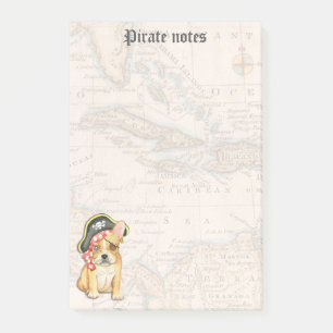 Fransk Bulldog Pirat Post-it Block